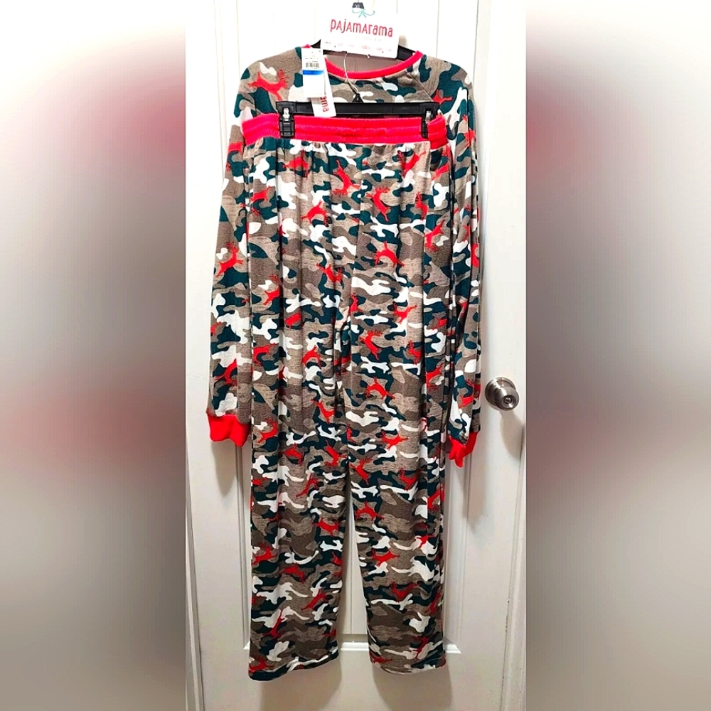 NEW Deer PAJAMARAMA Christmas Camo Family Pajama Set Men's Size XL SOFT NWT